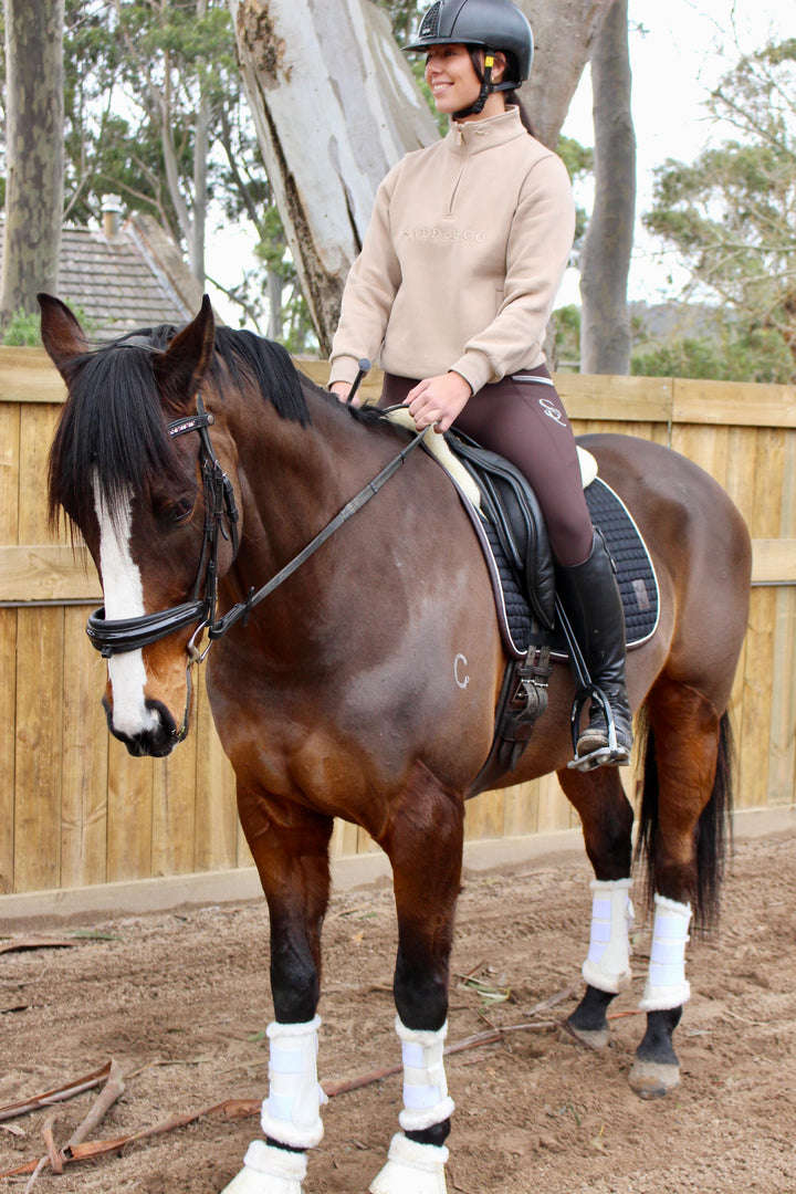 ‘Alice’ Quarter Zip Sweater - Toffee
