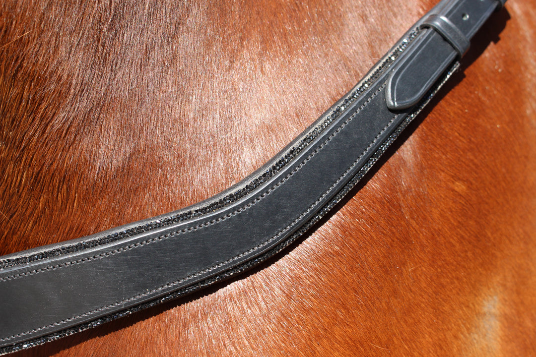 Saddle Co ‘Bling’ Balance Breastplate™- Black Leather with Black Rhinestone
