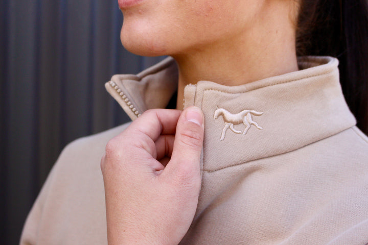 ‘Alice’ Quarter Zip Sweater - Toffee
