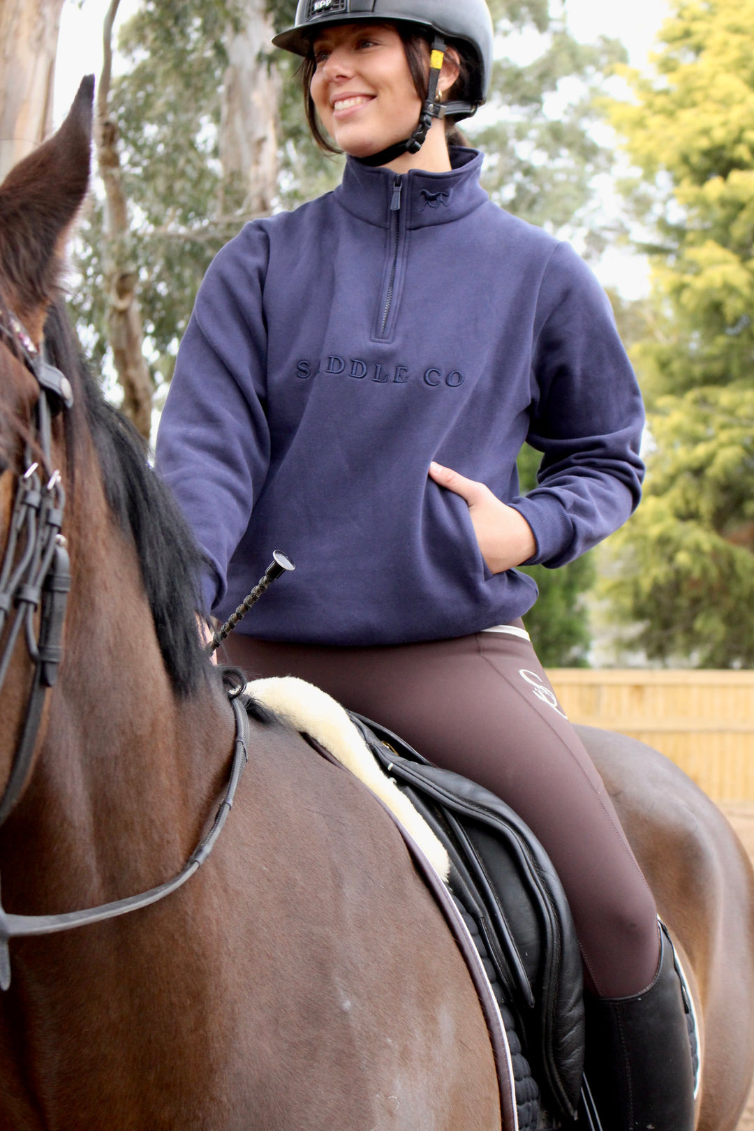 ‘Alice’ Quarter Zip Sweater - Heritage Navy