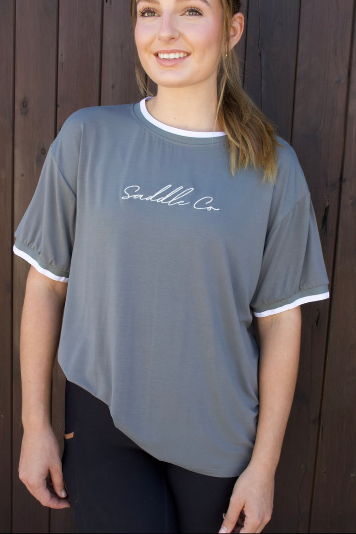 Saddle Co ‘Elodie’ Neutral Tee - Grey Boulevard