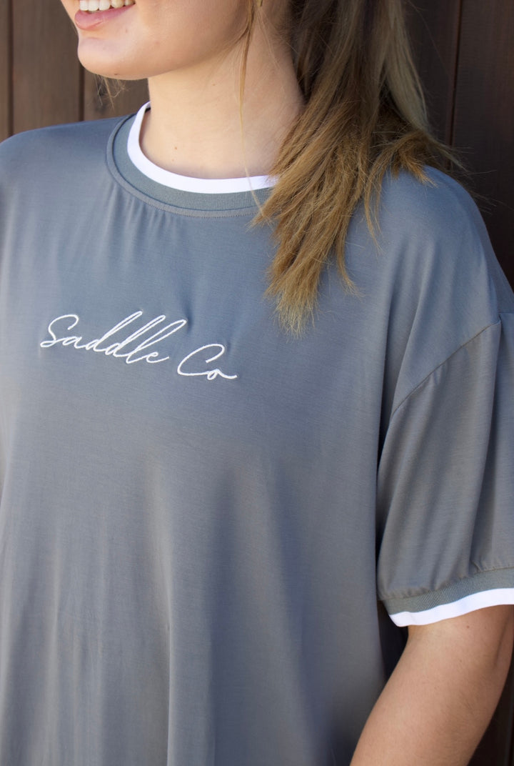 Saddle Co ‘Elodie’ Neutral Tee - Grey Boulevard