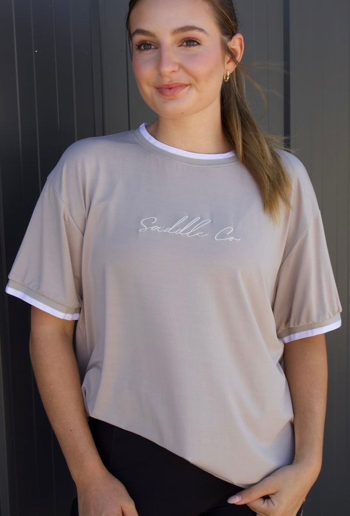Saddle Co ‘Elodie’ Neutral Tee - Almond