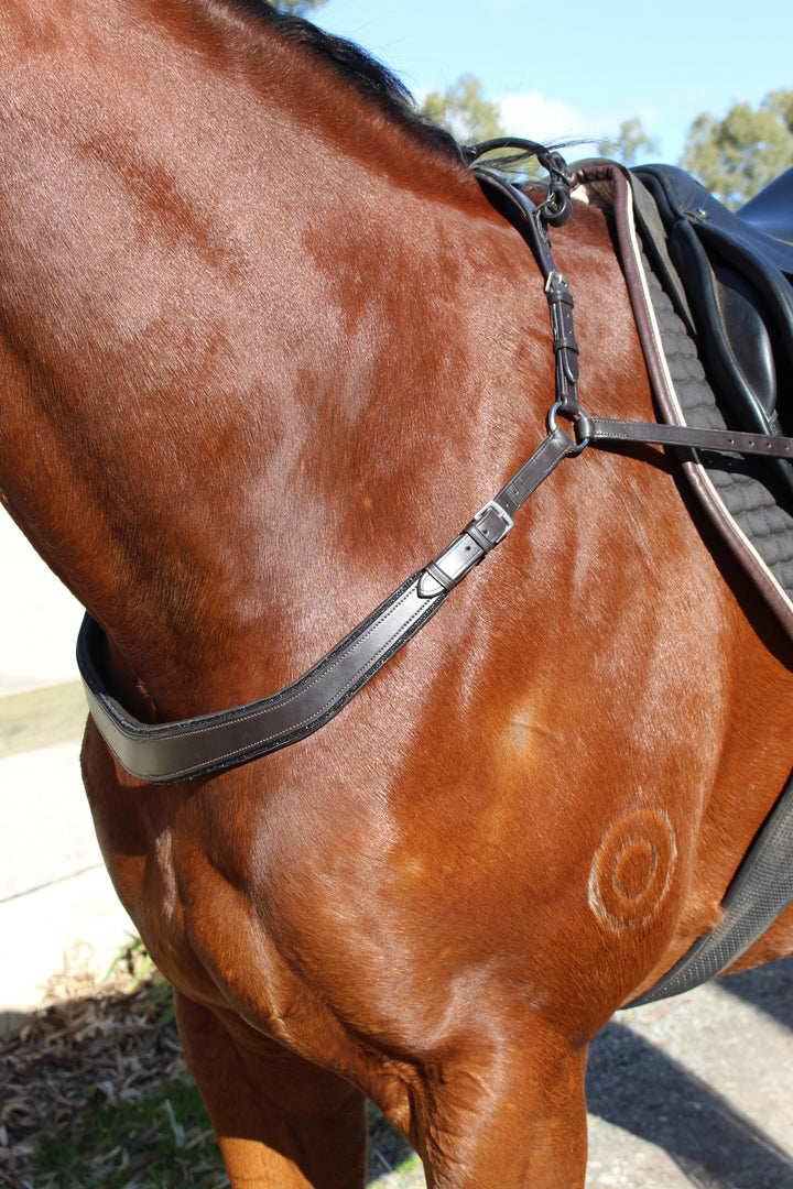 Saddle Co ‘Bling’ Balance Breastplate™- Brown Leather with Black Rhinestone