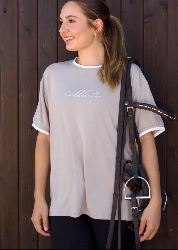 Saddle Co ‘Elodie’ Neutral Tee - Almond