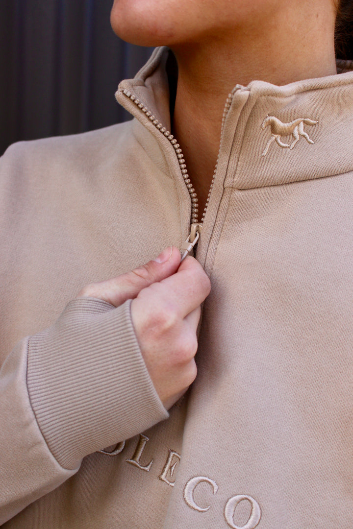 ‘Alice’ Quarter Zip Sweater - Toffee