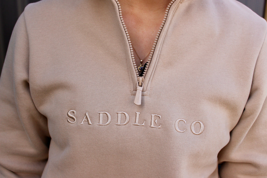 ‘Alice’ Quarter Zip Sweater - Toffee