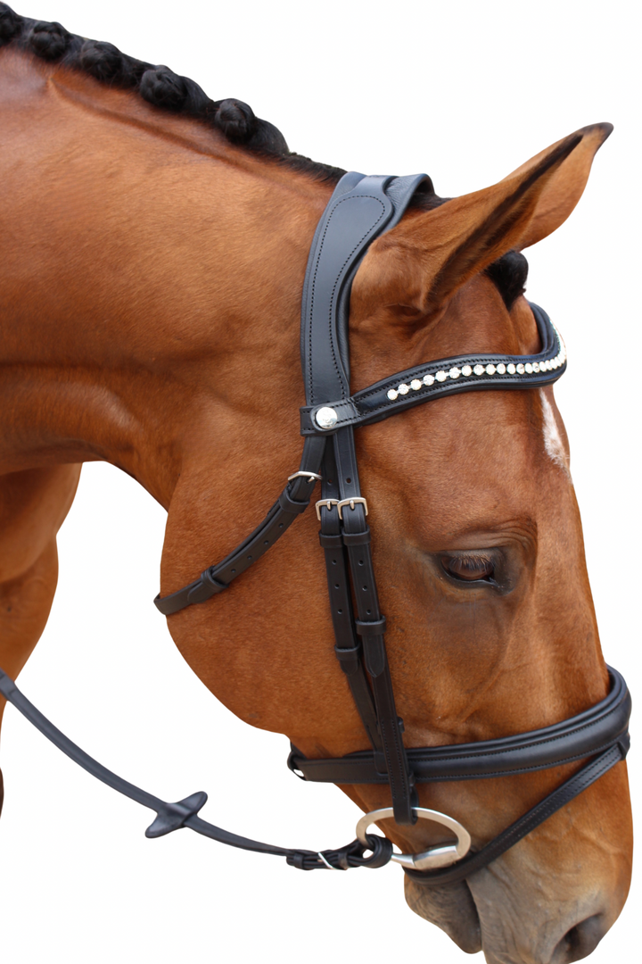 Florence Hanoverian Bridle with Reins - Black