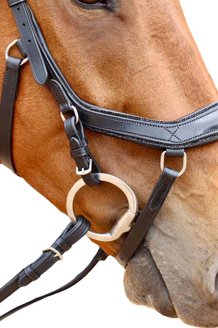 Crystal MickLux Bridle with Reins - Black