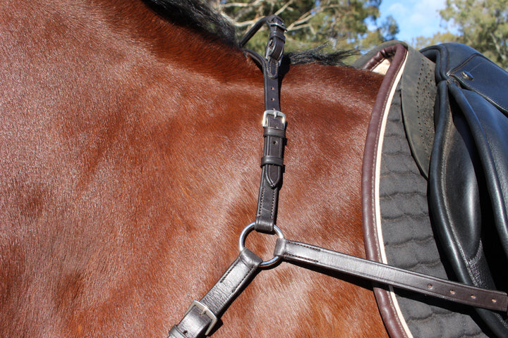 Saddle Co ‘Bling’ Balance Breastplate™- Brown Leather with Gold Rhinestone