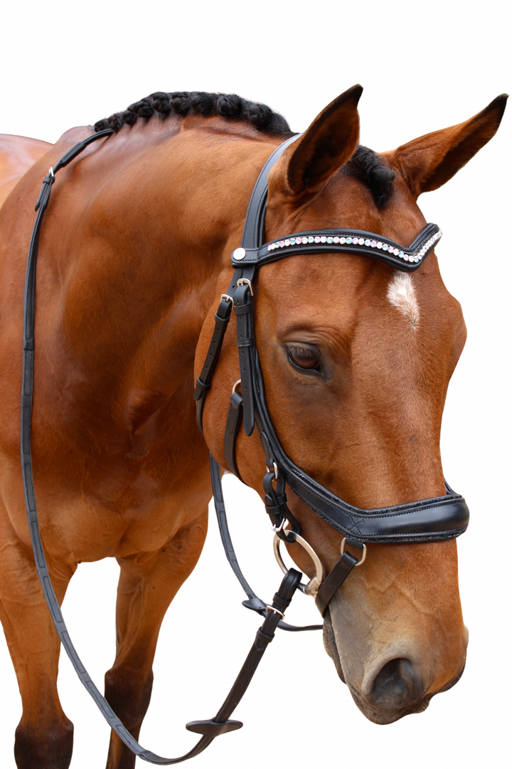 Crystal MickLux Bridle with Reins - Black