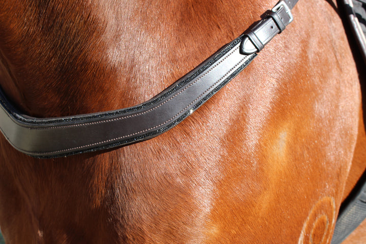 Saddle Co ‘Bling’ Balance Breastplate™- Brown Leather with Black Rhinestone