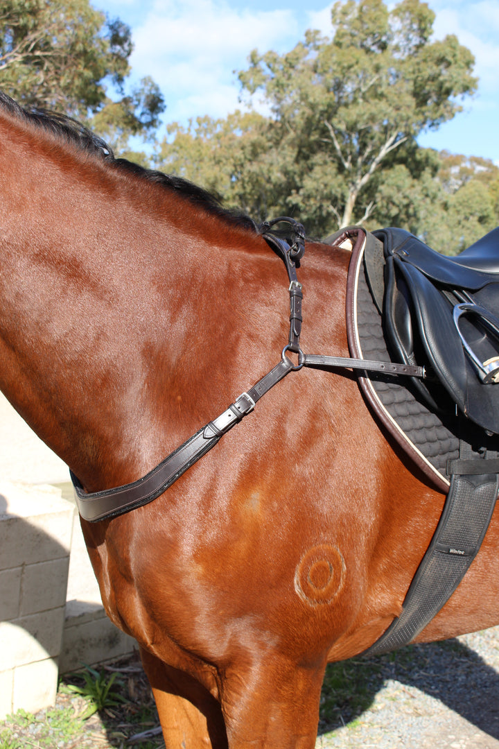 Saddle Co ‘Bling’ Balance Breastplate™- Brown Leather with Black Rhinestone
