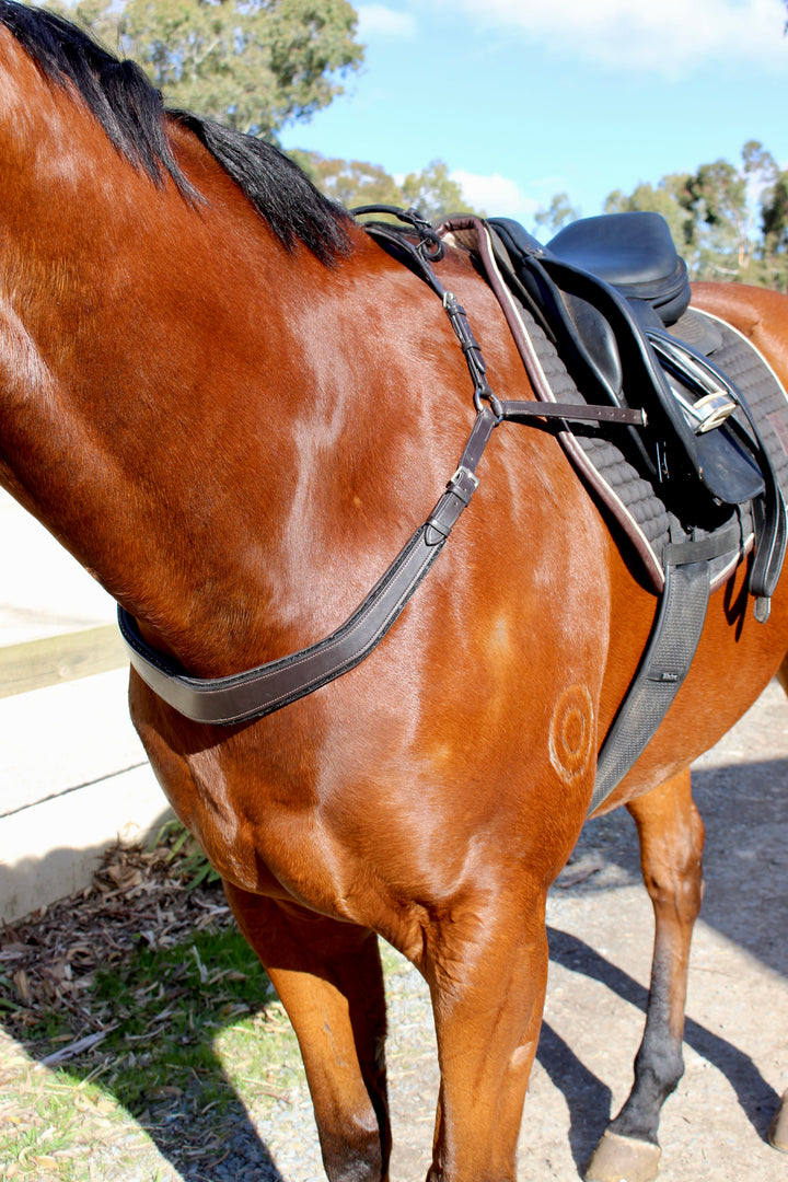 Saddle Co ‘Bling’ Balance Breastplate™- Brown Leather with Black Rhinestone