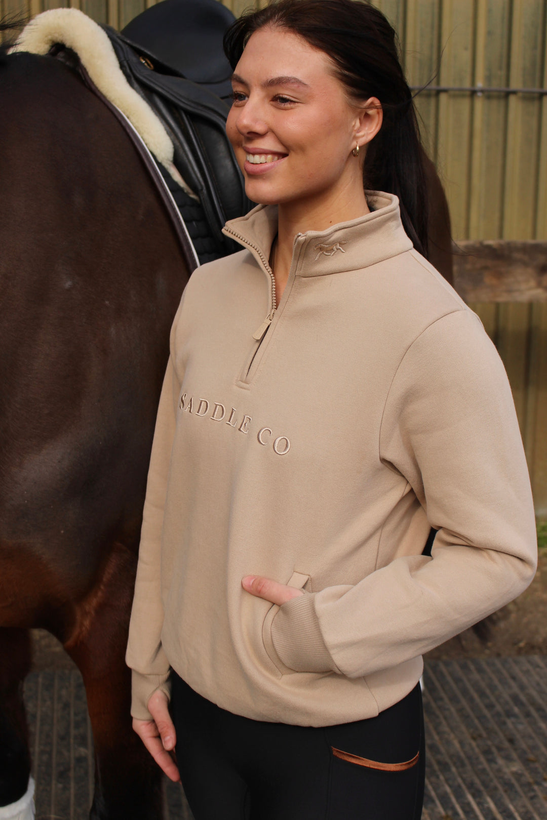 ‘Alice’ Quarter Zip Sweater - Toffee