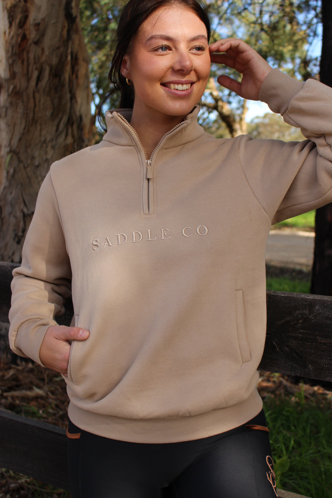 ‘Alice’ Quarter Zip Sweater - Toffee