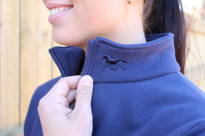 ‘Alice’ Quarter Zip Sweater - Heritage Navy