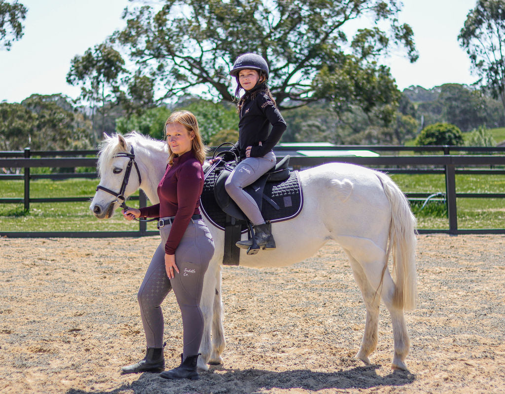 Youth Saddle Co “The Label” Equestrian Riding Tights - Stone Grey