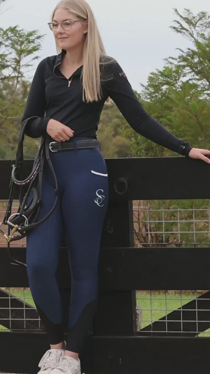 Fearless Hybrid Equestrian Tights - Jet Black